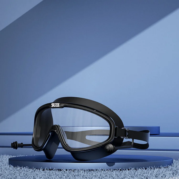 Children's swimming goggles Swimming caps Boys and girls swimming glasses waterproof anti-fog high definition big frame diving equipment_ viptrois