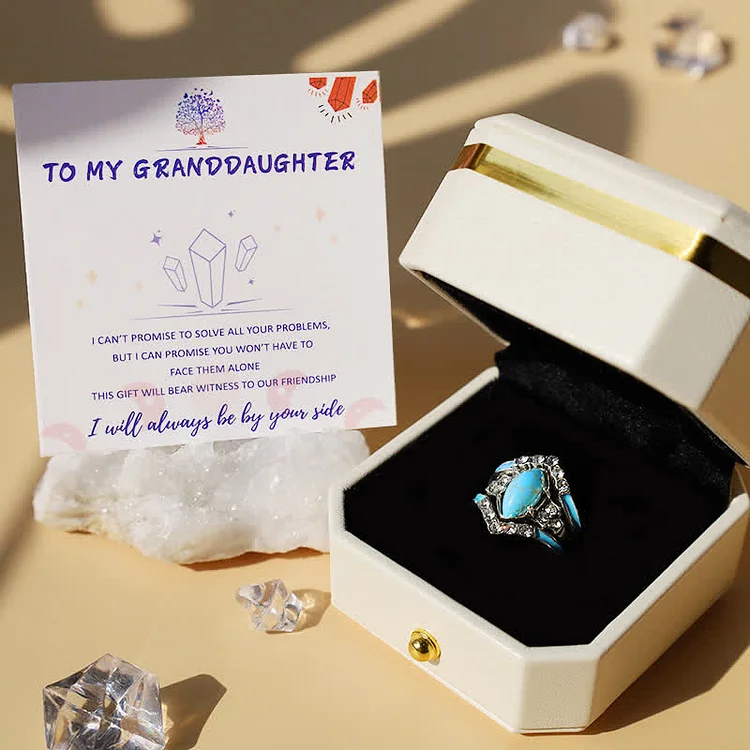 GRANDDAUGHTER - I Guard You Forever - Turquoise 3 - Piece Ring