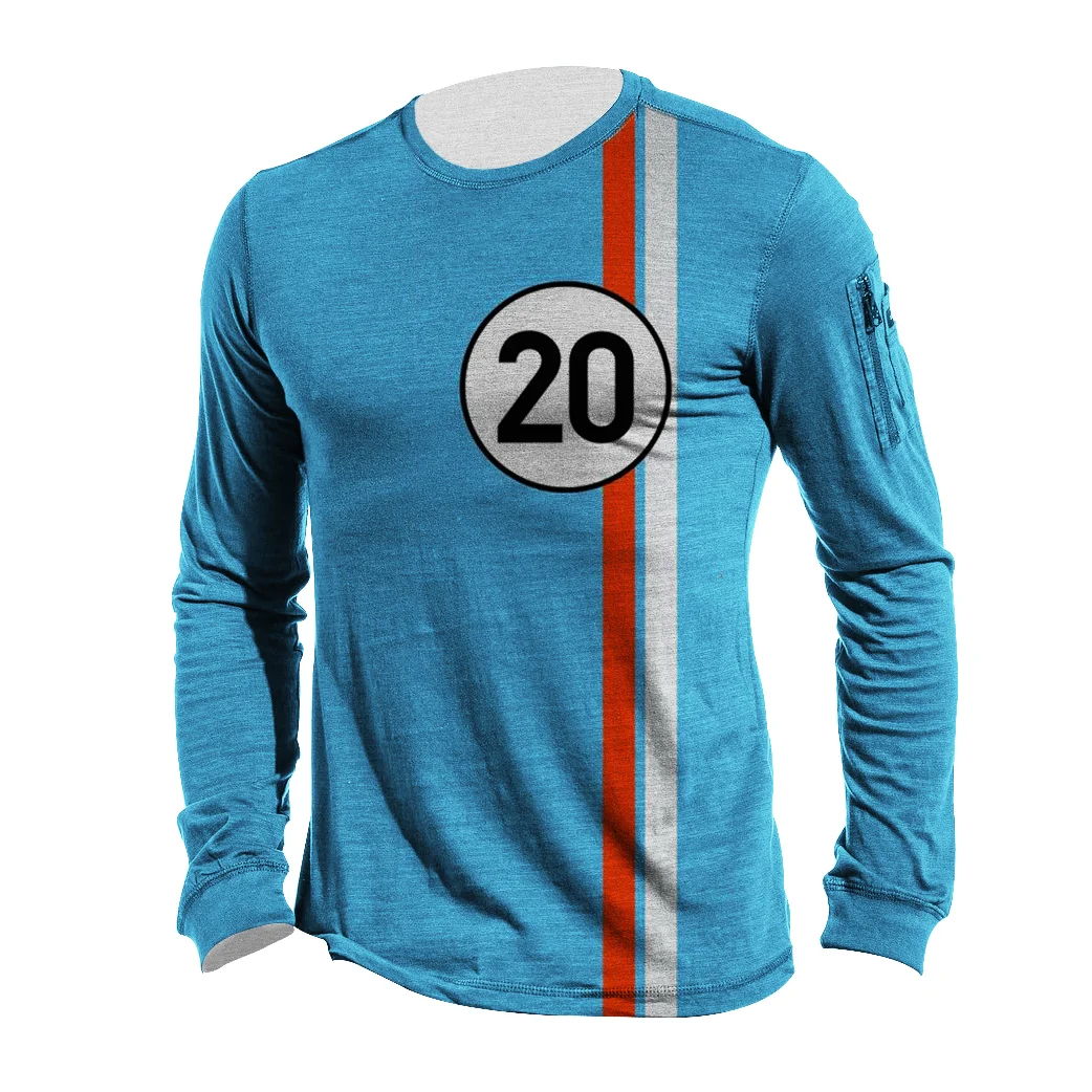 Mens Racing Team Pockst Casual Retro T-Shirts / [viawink] /