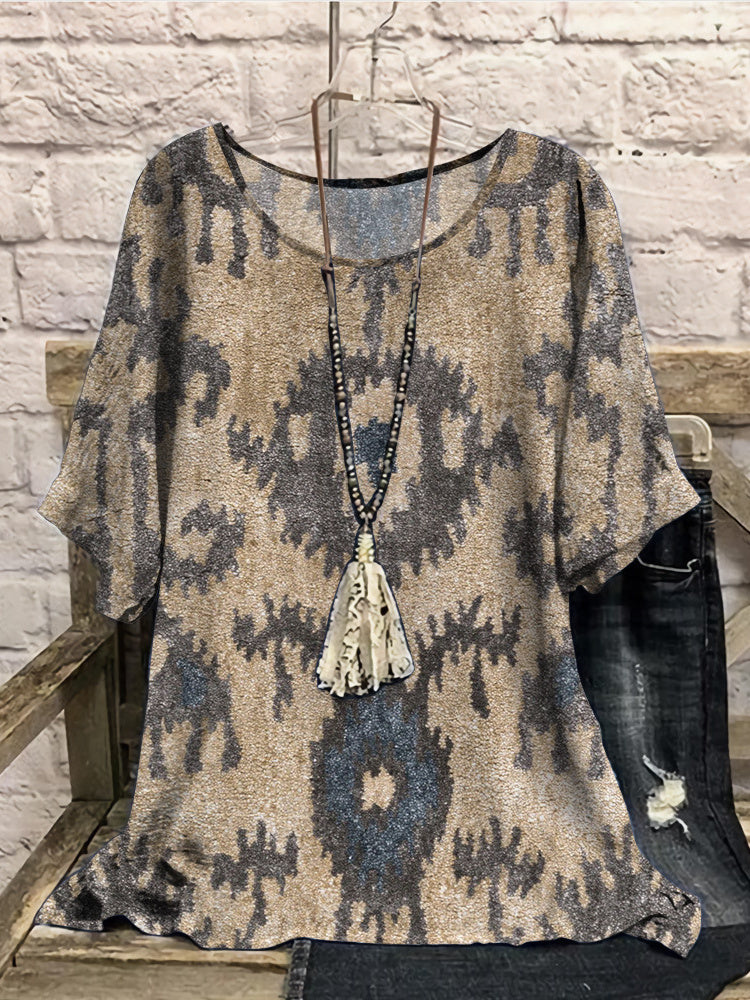 Women Long Sleeve V-neck Graphic Floral Printed Top