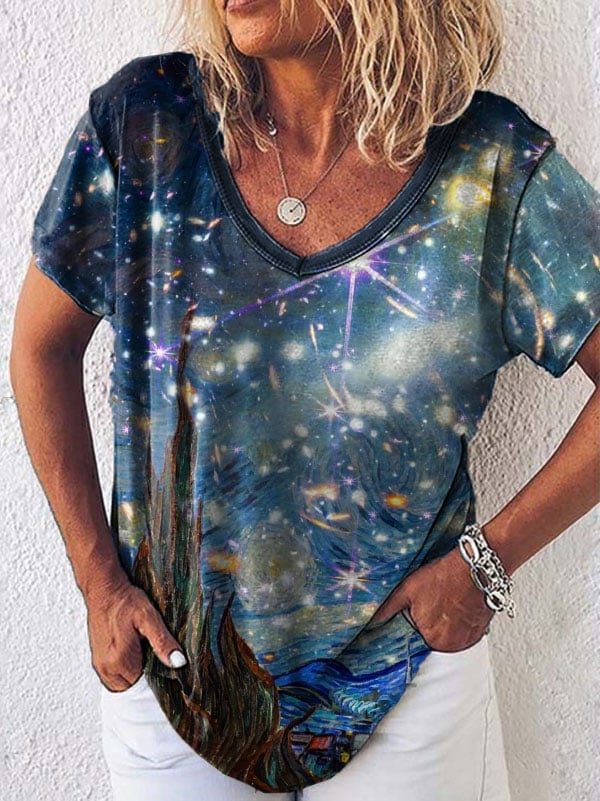Stars Space Printed Women's T-shirt