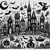 (Multi-Style) Halloween House-11CT Stamped Cross Stitch 50*50cm/19.69*19.69in
