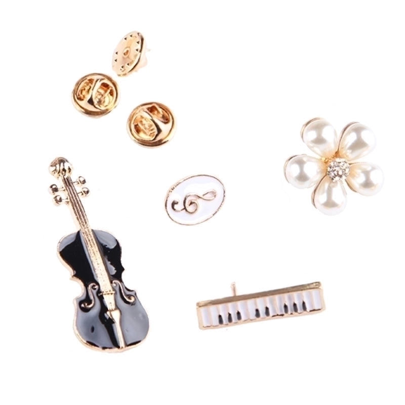 Korean Style Pin Star Flower Alloy Plating Inlay Rhinestones Pearl Unisex Brooches