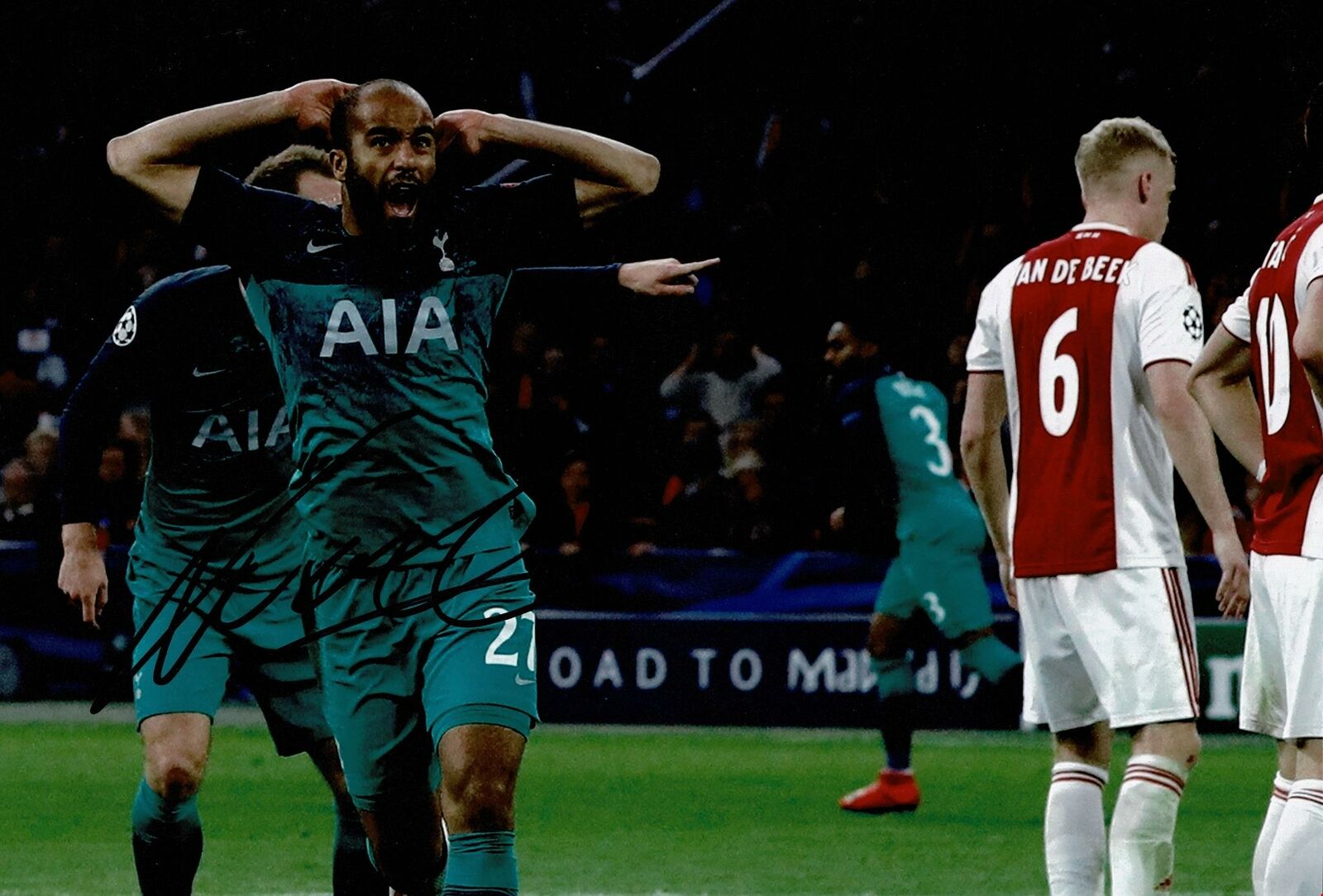 Lucas Moura Signed 12X8 Photo Poster painting SPURS Tottenham Hotspur Iconic Ajax AFTAL COA 1819