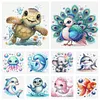 Animal Full 18CT 2 Strands DIY Stamped Embroidery Needlepoint Starter Kits 7.87x7.87inch Cross Stitch Art and Crafts Kits for Beginners Adults Home Decor