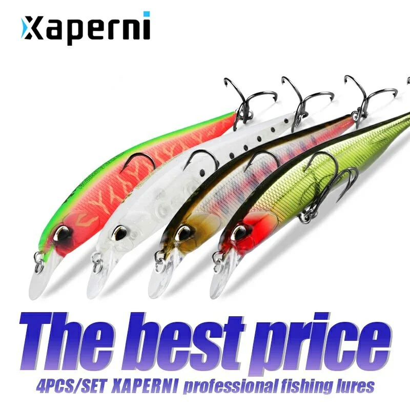 Xaperni Hot sales 4pcs/set 85mm 8g hot model depth1.3-1.8m fishing lures hard bait minnow quality professional minnow