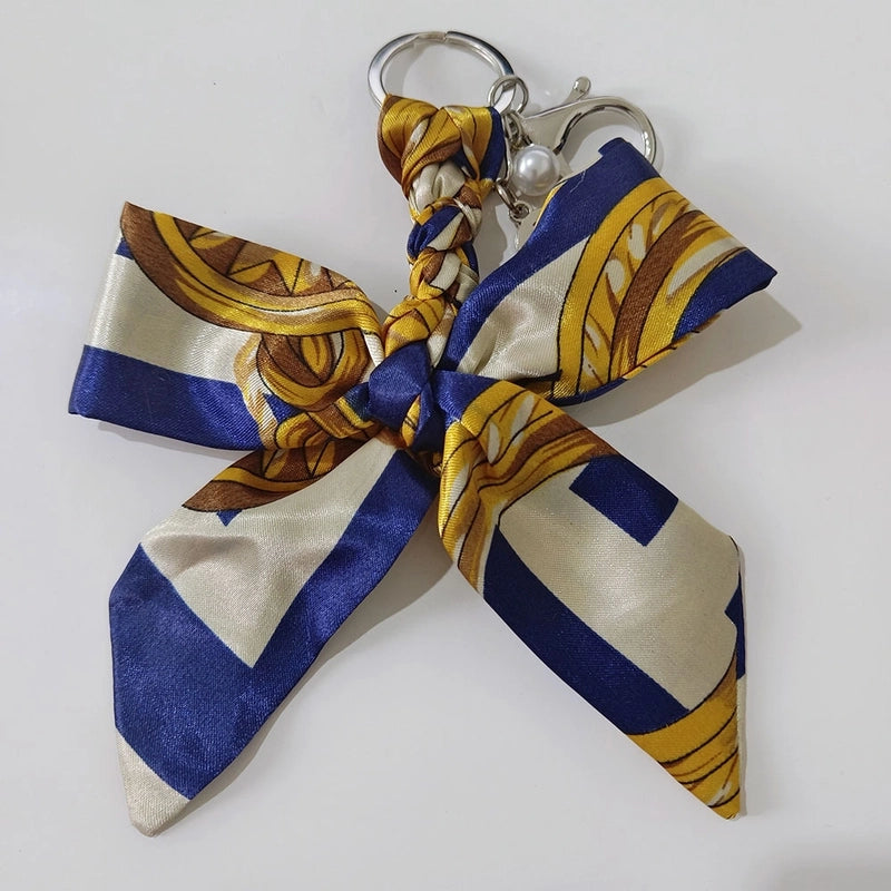 Sweet Minimalist Bow Knot Cloth Metal Unisex Bag Pendant Keychain