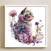 Flowers And Cat - 16CT Stamped Cross Stitch 40*40cm/15.75*15.75in