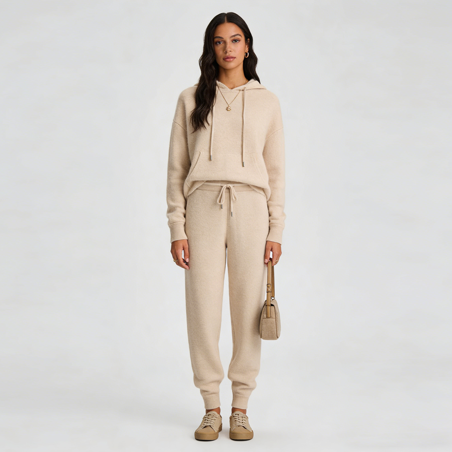 Cashmere Knitted Hoodie Pant Set REAL SILK LIFE