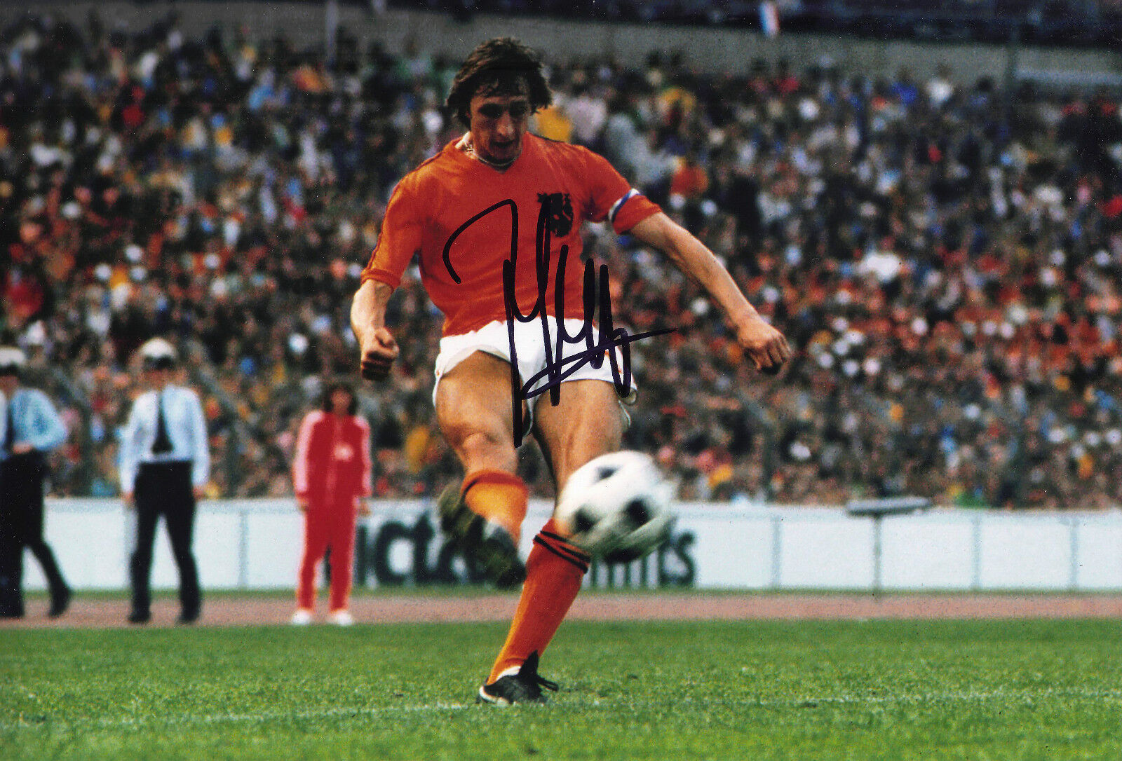 Johan Cruyff Genuine Hand Signed 12X8 Photo Poster painting HOLLAND & BARCELONA COA AFTAL (1883)