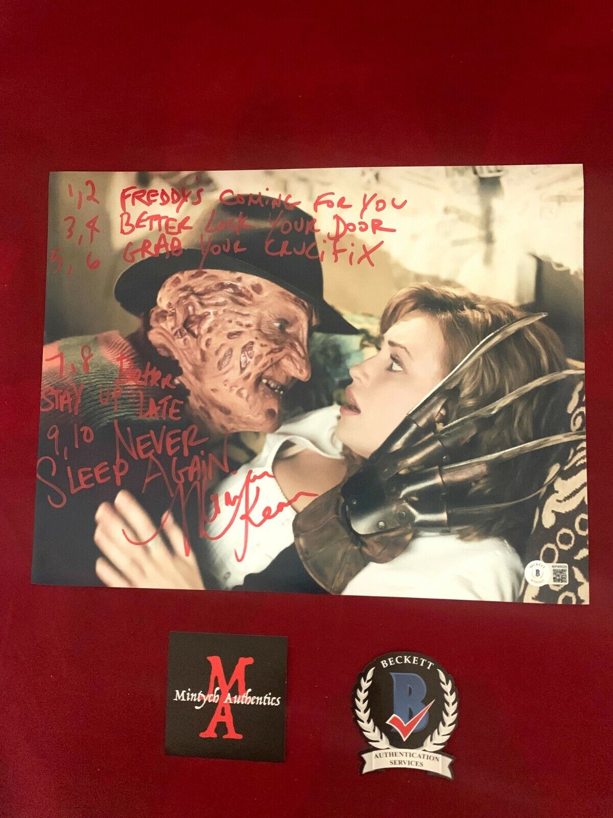 MONICA KEENA AUTOGRAPHED SIGNED 11x14 Photo Poster painting! FREDDY VS JASON! BECKETT COA HORROR