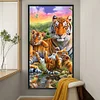 (Big Size) Parent-Child Tiger - 11CT Stamped Cross Stitch 40*70cm/15.75*27.56in