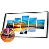 >SALE<5pcs 5D DIY Full Drill Diamond Painting Sunset Cross Stitch Embroidery Kit