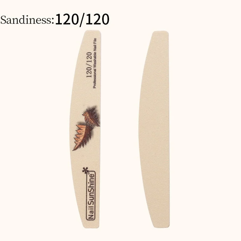 1Pc 80/100/150/180/240 Professional Half Moon Nail File Grinding Block File Nail Buffer Colorful Lime Manicure Pedicure DIY Tool-Nail Inspo