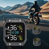 Motorcycle TPMS Tire Pressure Temperature Monitoring Alarm System with 2 Sensors