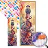 Oktopus Leuchtturm - runder Bohrer Diamantmalerei - 35*95cm (großer Teilbohrer)