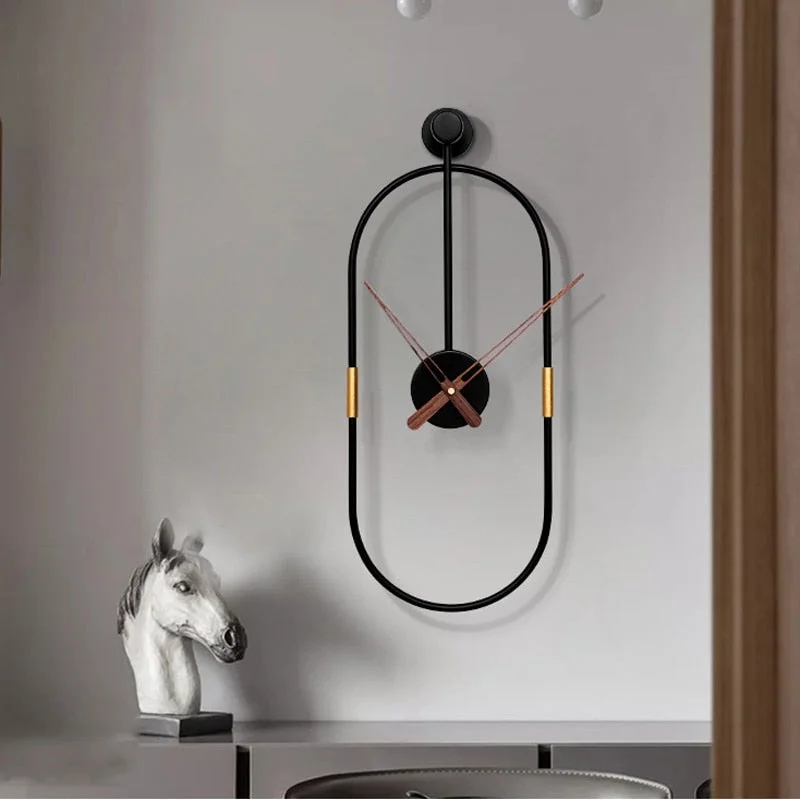 Creative Metal Wall Clock Modern Design Minimalist Style Iron Art Wall Clock for Living Room Wall Watch Home Decor 38x14 cm