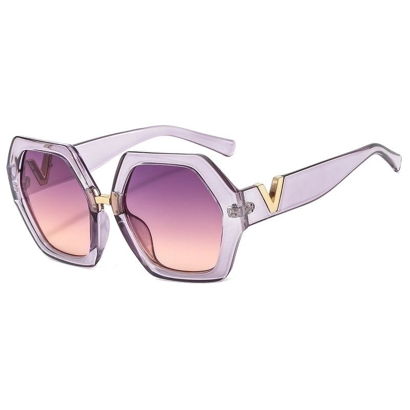 Retro Geometric Pc Polygon Full Frame Women’s Sunglasses