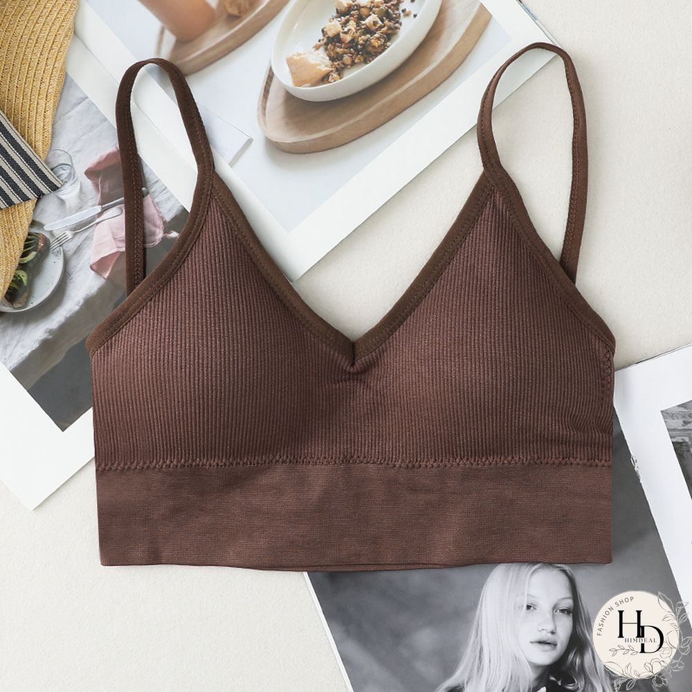 Womens Seamless Bras for Deep Neck Steel Ring Underwear Detachable Vest Sports Short Top