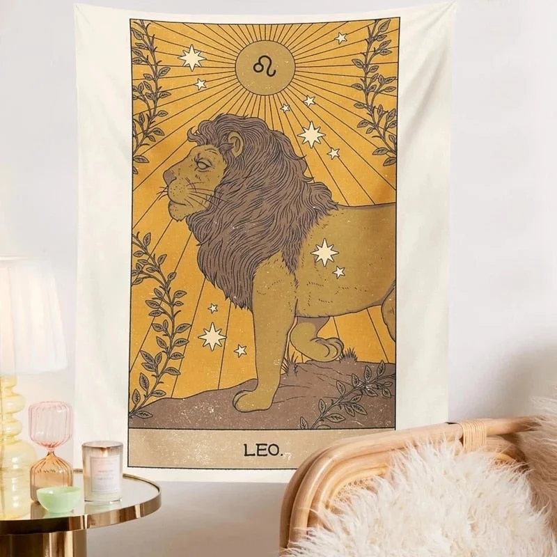 Tarot Constellation Tapestry Tarot Card Tapestry Boho Tapestry Wall Hanging Trippy Divination Beach Mat Sun Moon Wall Decor