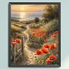 Poppy Path - 11CT Counted Cross Stitch - 40*50cm - Natural