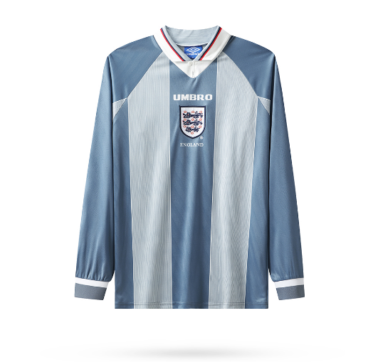 1996 England Away Retro Long Sleeve Men's Football T-Shirt Thai Quality