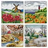 (4pcs) Seasons-14CT Stamped Cross Stitch 29*29cm(Bundle Sale)