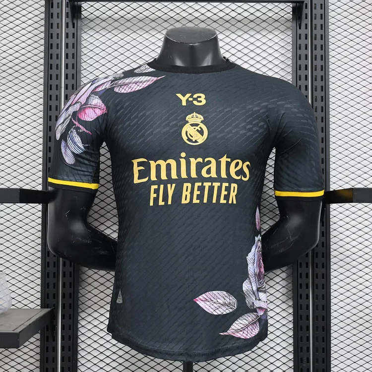 2024/25 Real Madrid Y3 Black and Gold Player Shirt