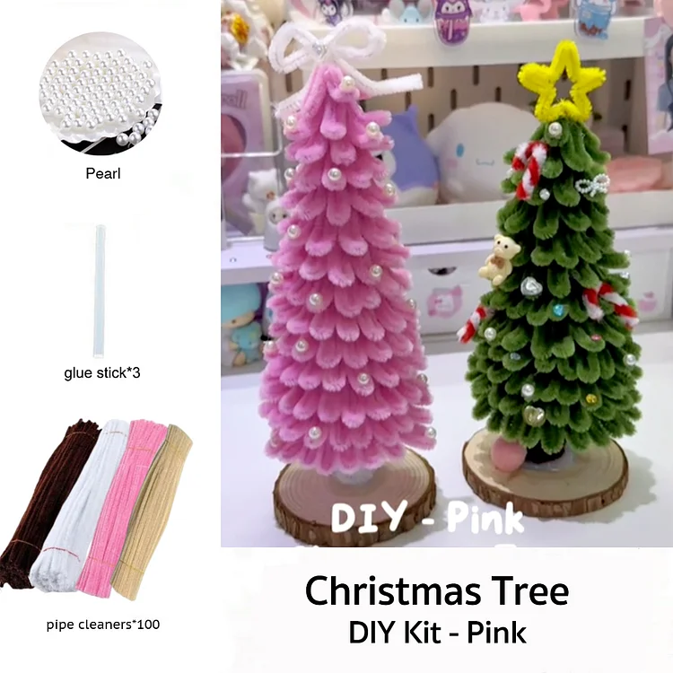 DIY Pipe Cleaners Kit - Christmas Tree Pink