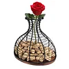 Wine Cork Holder Wine Stopper Container Decanter Shaped Wine Cork Collector Cage Cork Storage with Wooden Bottom Wine Lover Gift Kitchen Decor