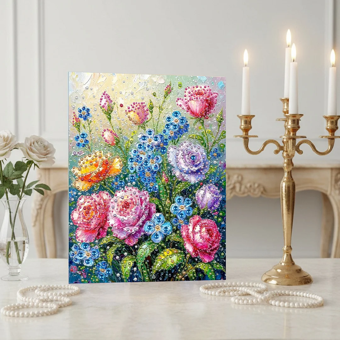 Garden - DIY Pearl Diamond Art Kit With Frame 40*50cm
