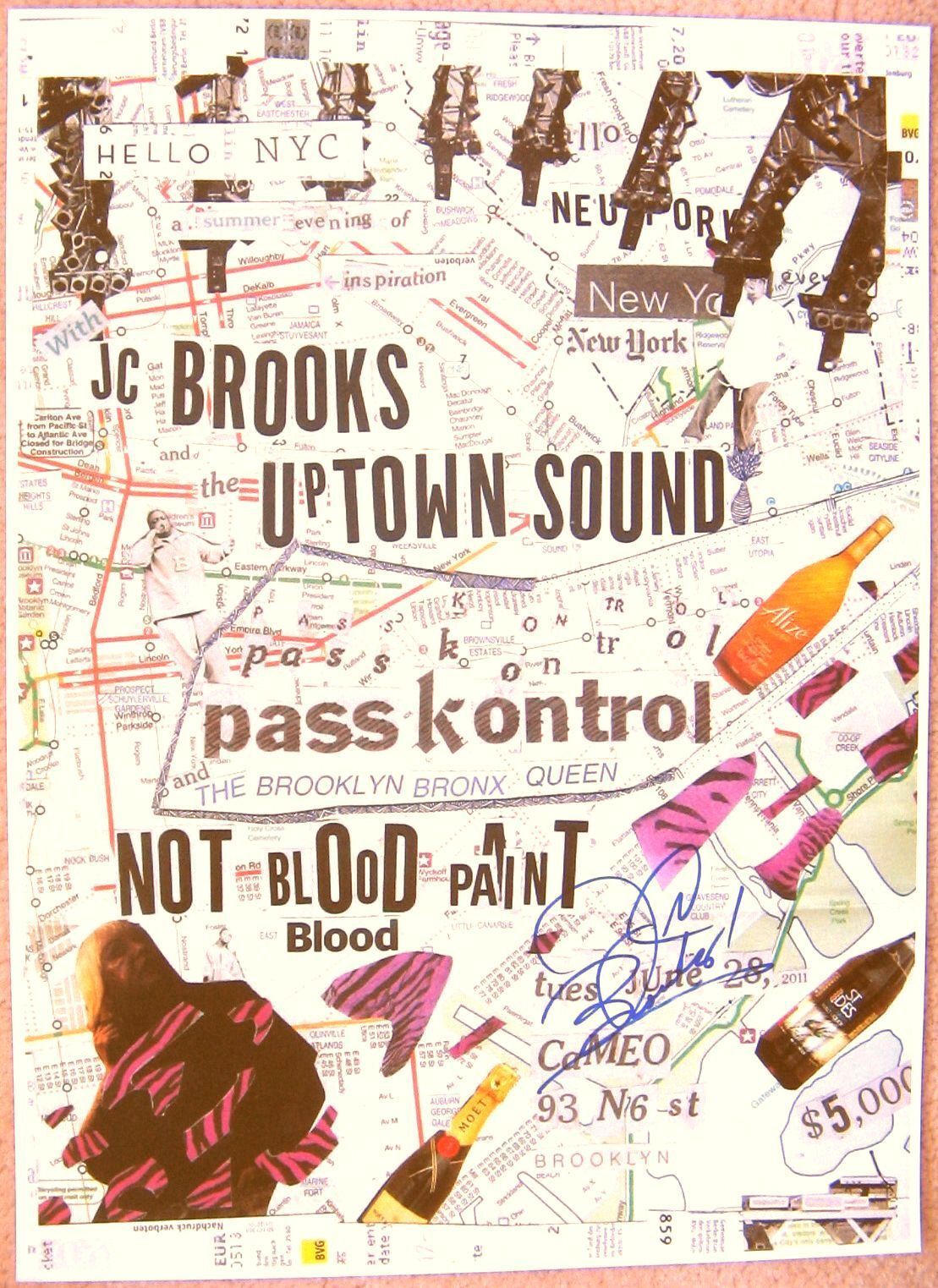 Signed JC BROOKS & UPSIDE SOUND Gig POSTER In-Person w/proof Autograph Concert