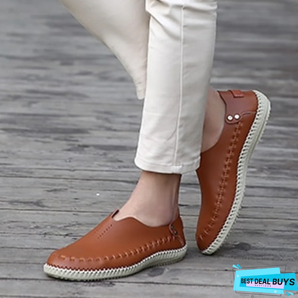 Men's Genuine Leather Flats Moccasins Loafers Driving Shoes