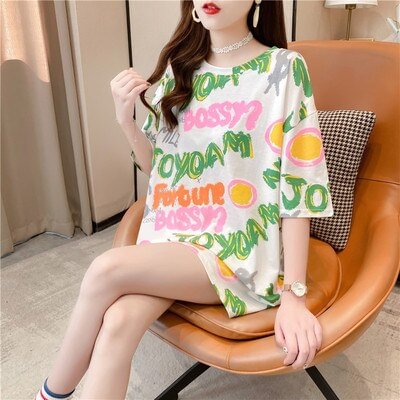Women's T-Shirt 2021 New Woman Tops plus size loose Female T Shirts Casual Soft Short Sleeve Office Ladies Tops
