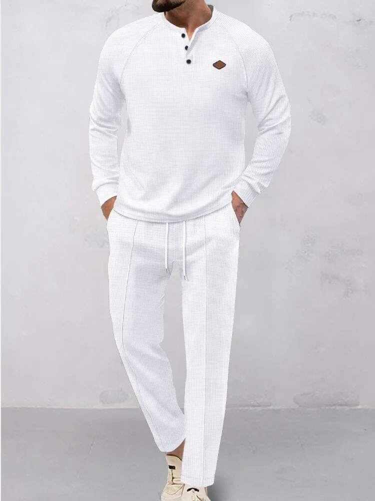 Breathable Waffle 2-Piece Tracksuit Set QueenFunky