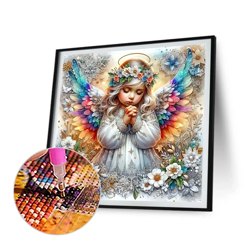 Diamond Painting - Full Round Drill - Angel Girl(Canvas|40*40cm)