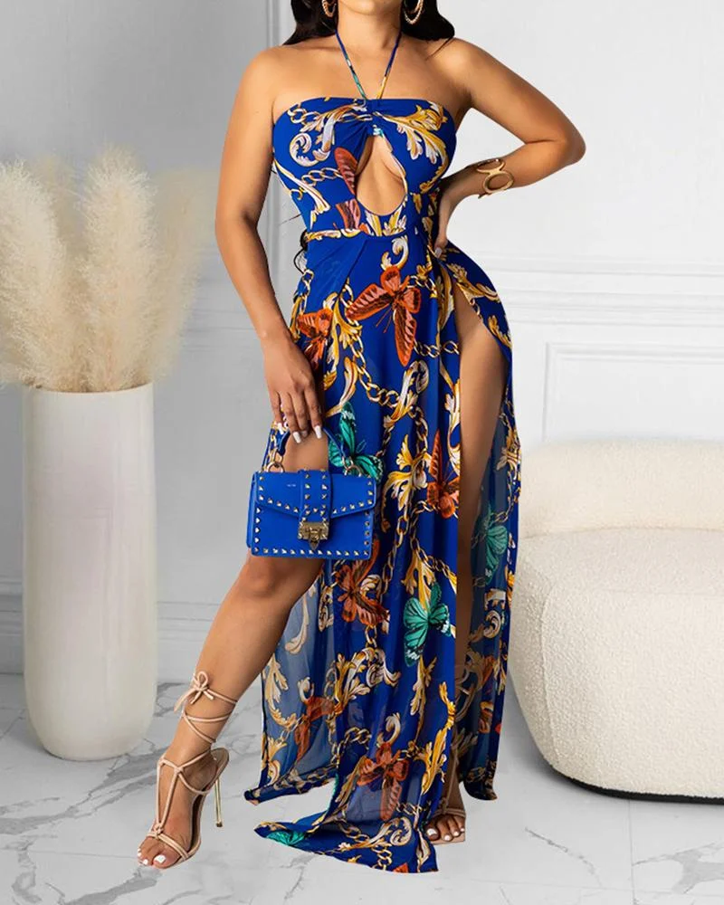 Butterfly Chain Print Dress