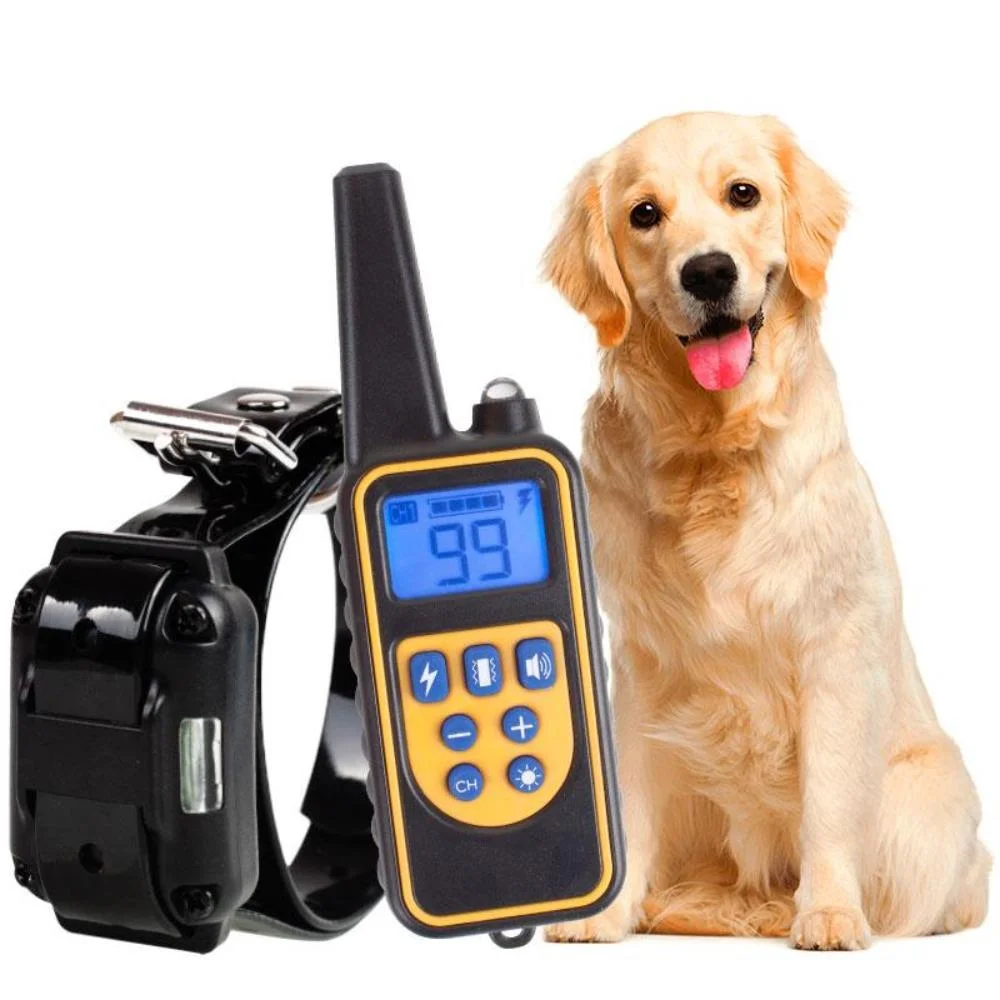 Dog Training Shock Collar Dog Pets Reflective Trainer Anti Bark Rechargable Behaviour Training For Pets  - vzzhome