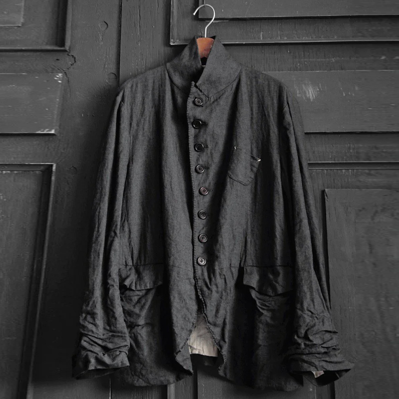 Men's Vintage Linen Lapel Single Breasted Jacket
