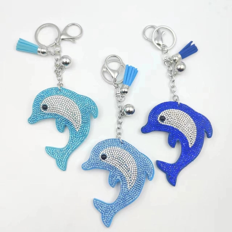 Beach Dolphin Flannel Unisex Keychain