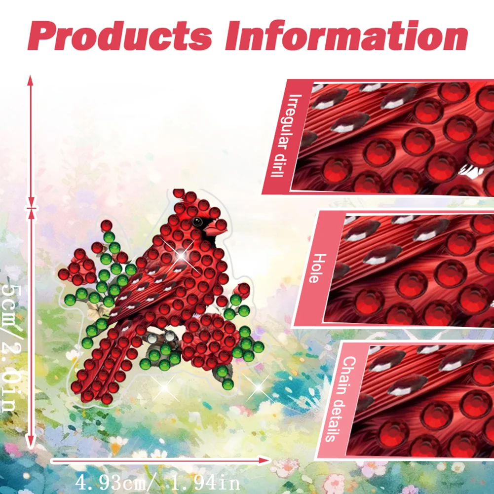 4pc Bird DIY Diamond Painting Car Air Vent Clip Air Freshener for Adult Beginner