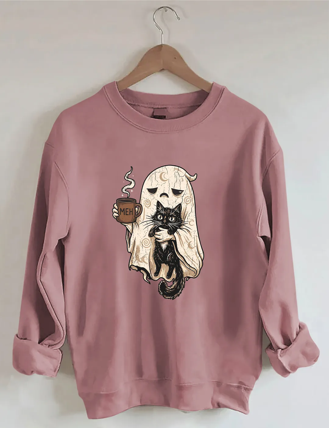 Ghost & Coffee Cat Sweatshirt
