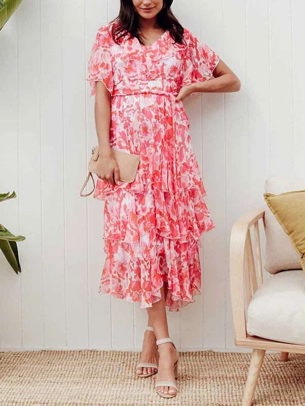 Soft floral pattern women's dress
