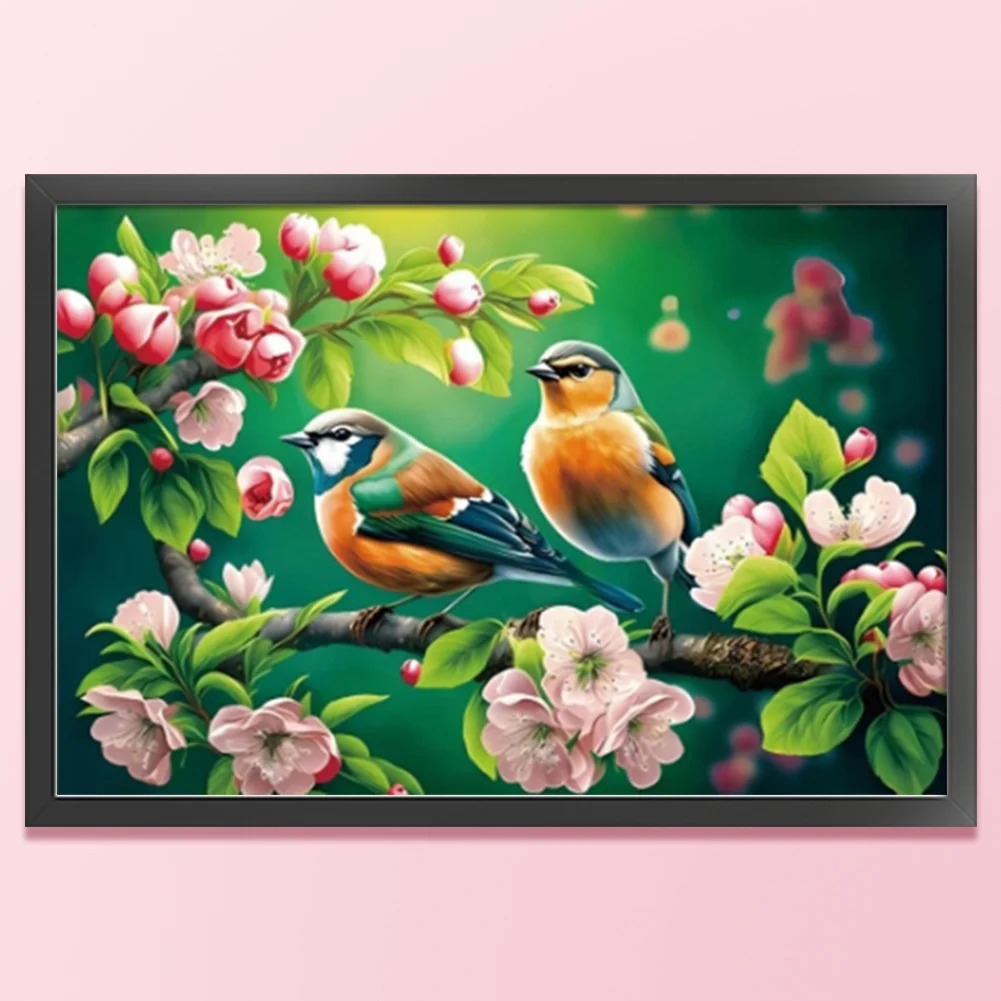 9CT Full Stamped Cross Stitch Bead Embroidery- Birds(Canvas|59*41CM)
