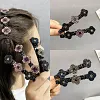 4 Pi&egrave;ces Pince Barrette &agrave; Cheveux lat&eacute;rale &agrave; Trois Fleurs