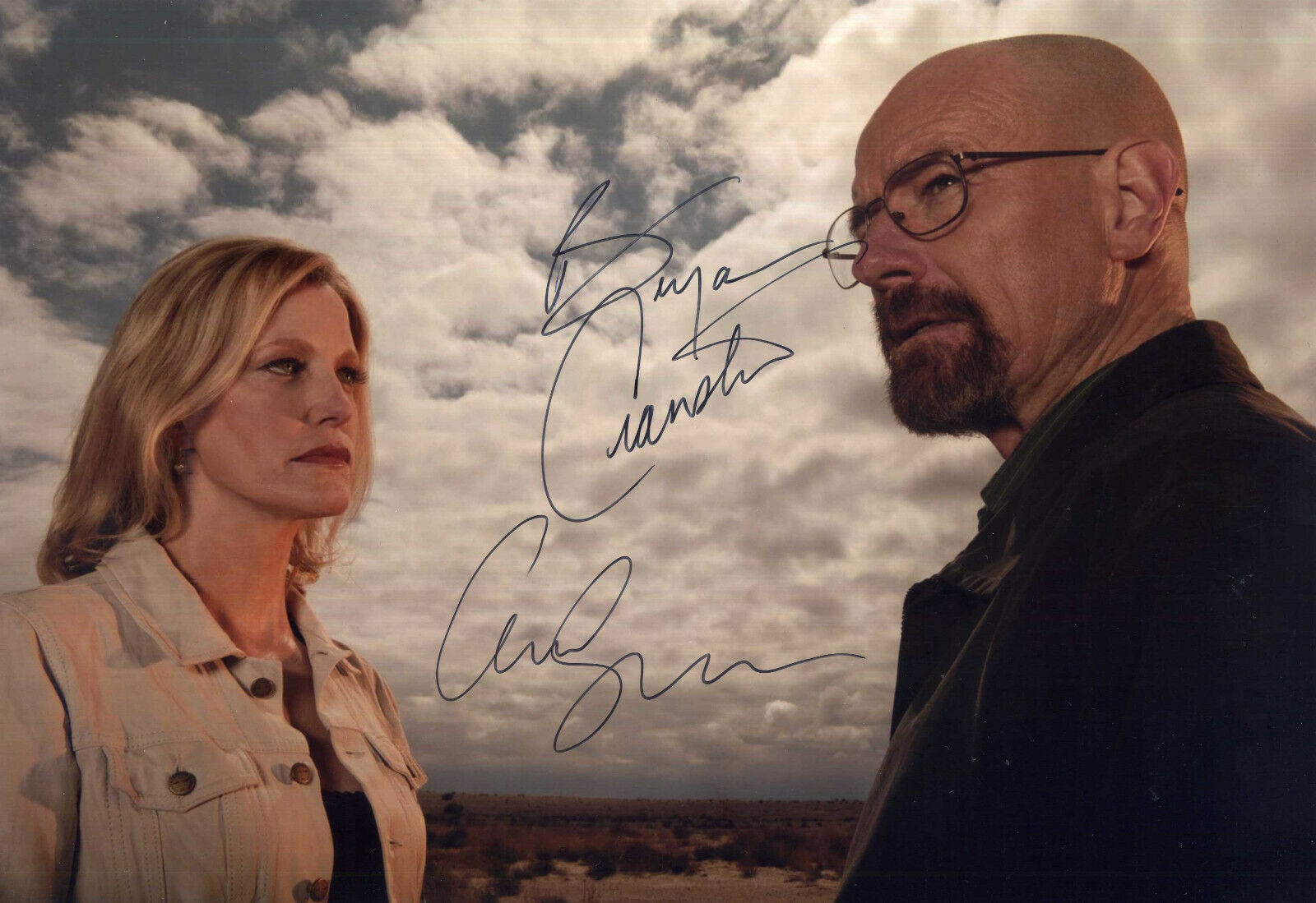 BREAKING BAD Cast Signed Photo Poster paintinggraph - BRYAN CRANSTON & ANNA GUNN - reprint