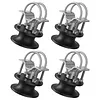 [US Local Warehouse] Pack of 4 Nylon Sliding Gate Rollers w/H-Shaped Wheel Groove Mini Nylon Track Wheel Roller Cantilevered Rail Fence Kit Sliding Hardware Kit for 4in Square Post 2in Fence Frame