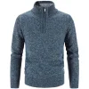 Winter Men's Fleece Thicker Half Zipper Sweater
