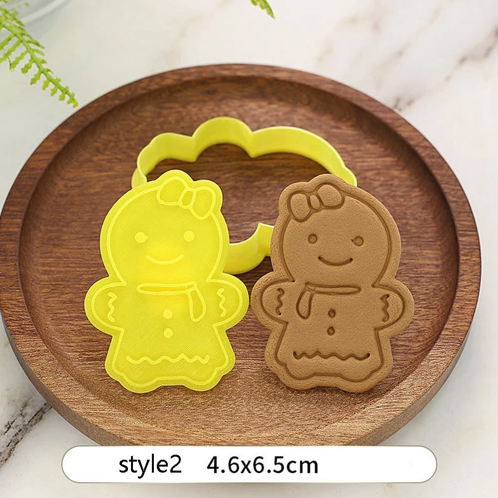 Christmas Gift Christmas Cookie Plunger Cutters Fondant Cake Mold Biscuit Sugarcraft Cake Decorating Tools