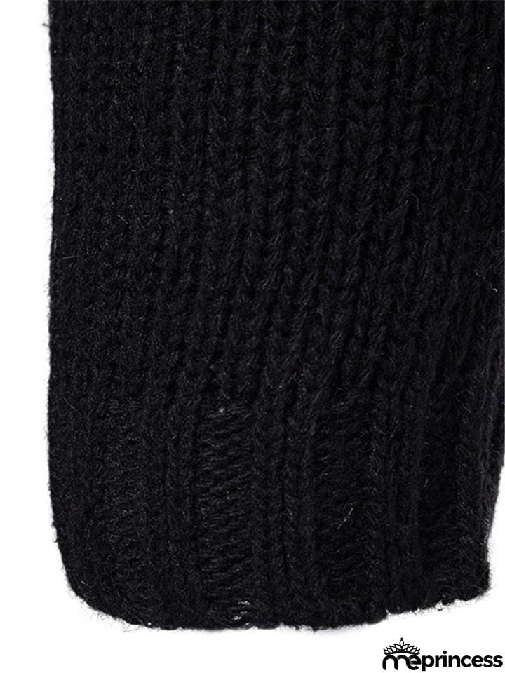 Men's Knitted Long Sleeve Hooded Cardigan